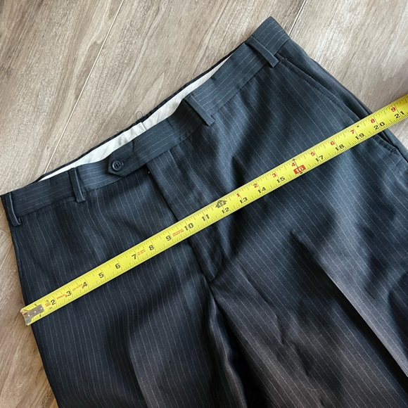 Black Saks Fifth Avenue charcoal gray wool pin strip 2 piece suit 44 R - Picture 9 of 16